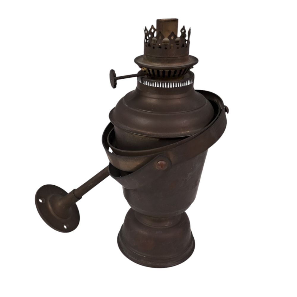 Antique Nautical Ship Gimbal Brass Marine Oil Lamp W/Bracket  1880's *Read*